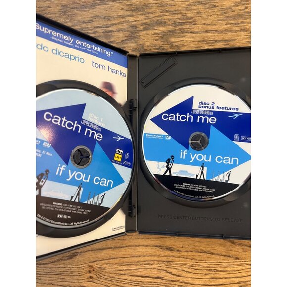 Catch Me If You Can DVD 2003 Crime Drama Leonardo DiCaprio Tom Hanks Pre-Owned - Picture 3 of 4